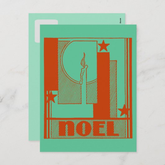 Art Deco Noel Kerst sjabloon (Voorkant / Achterkant)