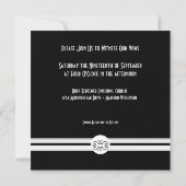 Art Deco Noir Chic Black en White Formal Wedding Kaart (Achterkant)