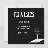 Art Deco Noir Chic Cocktail Party Kaart (Achterkant)