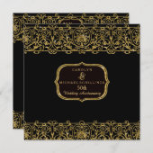 Art Deco Nouveau 50-jarig huwelijksjubileum feest Kaart (Voorkant / Achterkant)