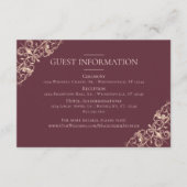 Art Deco Nouveau | Bordeaux Blush Gastgegevens Informatiekaartje (Voorkant)