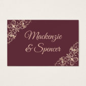 Art Deco Nouveau | Bourgogne Blush Huwelijkswebsit Visitekaartjes (Voorkant)