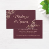 Art Deco Nouveau | Bourgogne Blush Huwelijkswebsit Visitekaartjes (Bureau)