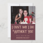 Art Deco Nouveau | Burgundy Blush Maid of Honor Kaart (Voorkant)