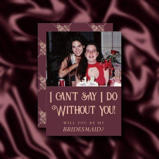 Art Deco Nouveau | Burgundy Blush Maid of Honor Kaart