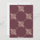 Art Deco Nouveau | Burgundy Roos Gold Blush Foto Save The Date (Achterkant)