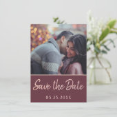 Art Deco Nouveau | Burgundy Roos Gold Blush Foto Save The Date (Staand voorkant)