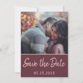 Art Deco Nouveau | Burgundy Roos Gold Blush Foto Save The Date (Voorkant)