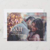 Art Deco Nouveau | Burgundy Roos Gold Blush Foto Save The Date (Voorkant)