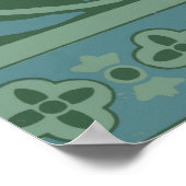 Art Deco Nouveau Dog Natuur Botanisch :Patroon Poster (Hoek)