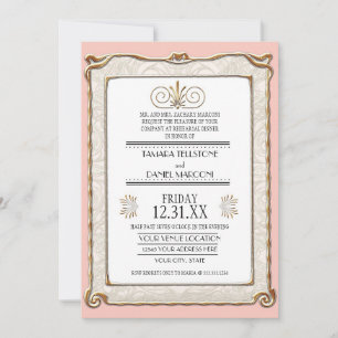 Art Deco Nouveau Elegant Gold Lace-repetitie Kaart