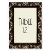 Art Deco Nouveau Elegant Zwart Wit Goud Bruiloft Kaart (Voorkant)