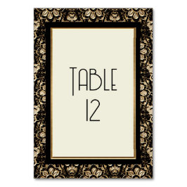 Art Deco Nouveau Elegant Zwart Wit Goud Bruiloft Kaart