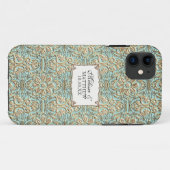 Art Deco Nouveau Faux Gold Floral Damask Lace Case-Mate iPhone Case (Achterkant (horizontaal))