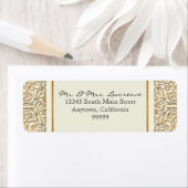 Art Deco Nouveau Faux Gold Floral Damask Lace Etiket (Insitu)