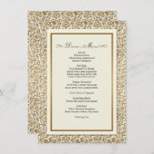 Art Deco Nouveau Faux Gold Floral Damask Lace Menu (Voorkant / Achterkant)