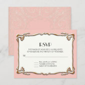 Art Deco Nouveau Gatsby Gold Formal Wedding RSVP Kaartje (Voorkant / Achterkant)