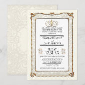 Art Deco Nouveau Gatsby Gold repetitie diner Kaart (Voorkant / Achterkant)