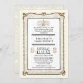 Art Deco Nouveau Gatsby Style Gold in Lace Kaart (Voorkant / Achterkant)
