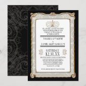 Art Deco Nouveau Gatsby Style Gold in Lace Kaart (Voorkant / Achterkant)