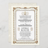 Art Deco Nouveau Gatsby Style Gold in Lace Kaart (Voorkant / Achterkant)