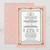 Art Deco Nouveau Gatsby Style Gold in Lace Kaart (Voorkant / Achterkant)