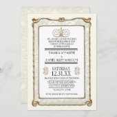 Art Deco Nouveau Gatsby Style Gold in Lace Kaart (Voorkant / Achterkant)