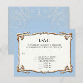 Art Deco Nouveau Gatsby Style Gold in Lace RSVP Kaartje (Voorkant / Achterkant)