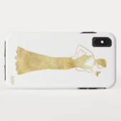 *~* Art Deco Nouveau Gold Glitter Woman Butterfly Case-Mate iPhone Case (Achterkant (horizontaal))