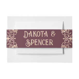 Art Deco Nouveau   Goud Roos van Bourgogne Uitnodigingen Wikkel