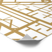 Art deco,nouveau,goud,wit,elegant,chic,patroon,t poster (Hoek)