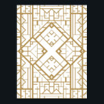 Art deco,nouveau,goud,wit,elegant,chic,patroon,t poster<br><div class="desc">Kunstdeco,  nouveau,  goud,  wit,  elegant,  chic,  patroon,  sjabloon,  trendy</div>
