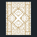 Art deco,nouveau,goud,wit,elegant,chic,patroon,t poster<br><div class="desc">Kunstdeco,  nouveau,  goud,  wit,  elegant,  chic,  patroon,  sjabloon,  trendy</div>