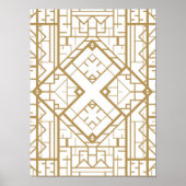 Art deco,nouveau,goud,wit,elegant,chic,patroon,t poster (Voorkant)