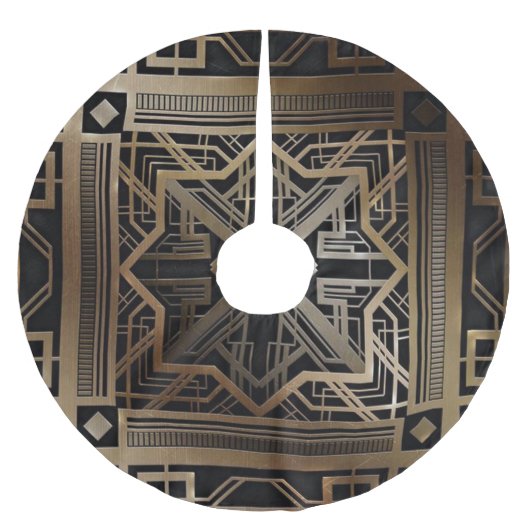 Art deco, nouveau, goud, zwart, elegant, kerstboom rok (Voorkant)