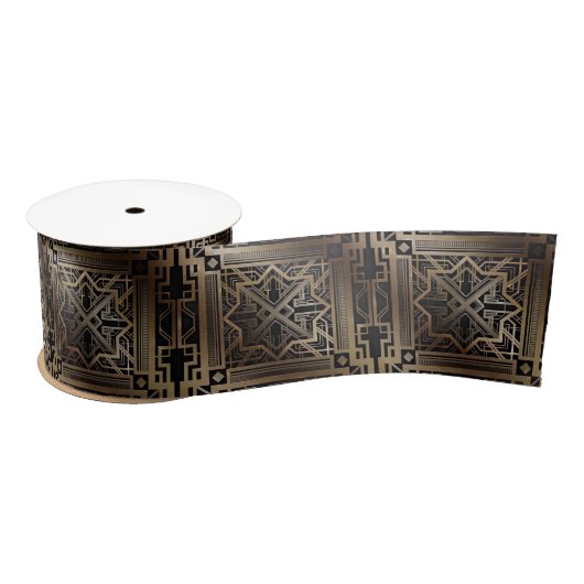 Art deco, nouveau, goud, zwart, elegant,  satijnen lint (Spoel)