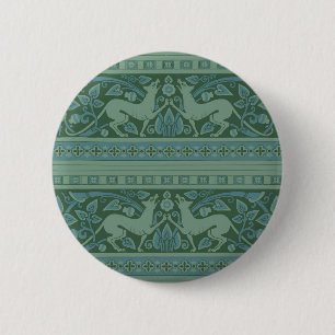 Art Deco Nouveau Hond Natuur Botanisch Antiek Ronde Button 5,7 Cm
