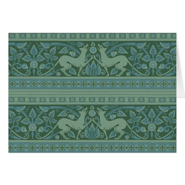 Art Deco Nouveau Hond Natuur Dierenpatroon (Voorkant Horizontaal)