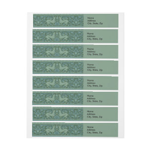 Art Deco Nouveau Hond Natuur Dierenpatroon Adreslabel Wikkel