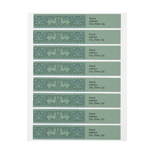 Art Deco Nouveau Hond Natuur Dierenpatroon Adreslabel Wikkel (Vel)