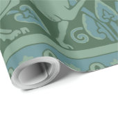 Art Deco Nouveau Hond Natuur Dierenpatroon Cadeaupapier (Rol Hoek)