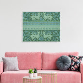 Art Deco Nouveau Hond Natuur Dierenpatroon Canvas Afdruk (Insitu (Woonkamer))