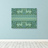 Art Deco Nouveau Hond Natuur Dierenpatroon Canvas Afdruk (Insitu (Houten vloer))