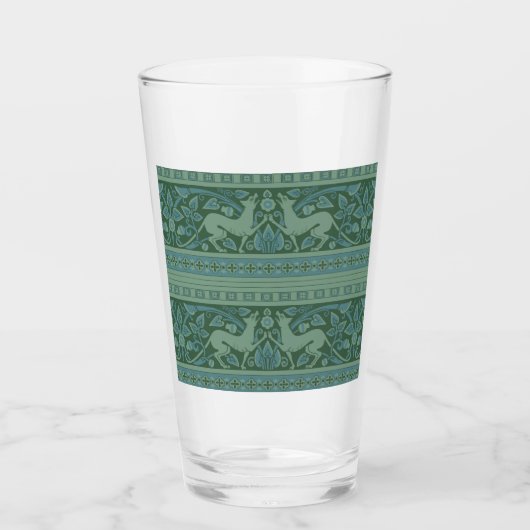 Art Deco Nouveau Hond Natuur Dierenpatroon Glas (Voorkant)