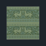 Art Deco Nouveau Hond Natuur Dierenpatroon Hout Afdruk<br><div class="desc">Art Nouveau - animal - Dit wervelende rijke blauw art nouveau hondenbotanische patroon is een antiek patroon dat is gebaseerd op het William Burges behangfries uit het midden van de jaren 1800.</div>