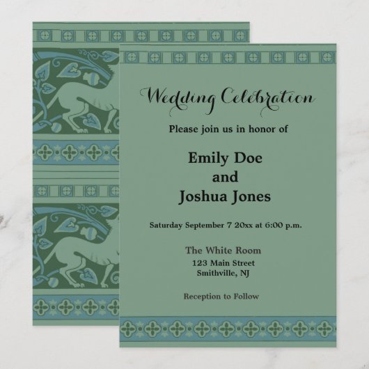 Art Deco Nouveau Hond Natuur Dierenpatroon Kaart (Voorkant / Achterkant)