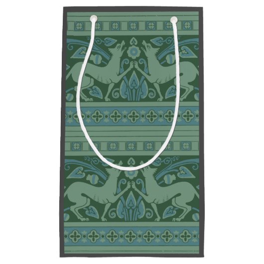 Art Deco Nouveau Hond Natuur Dierenpatroon Klein Cadeauzakje (Voorkant)