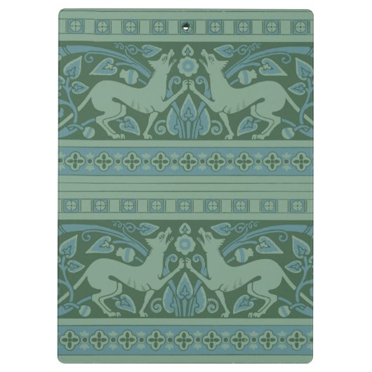 Art Deco Nouveau Hond Natuur Dierenpatroon Klembord (Achterkant)