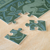 Art Deco Nouveau Hond Natuur Dierenpatroon Legpuzzel (Zijkant)