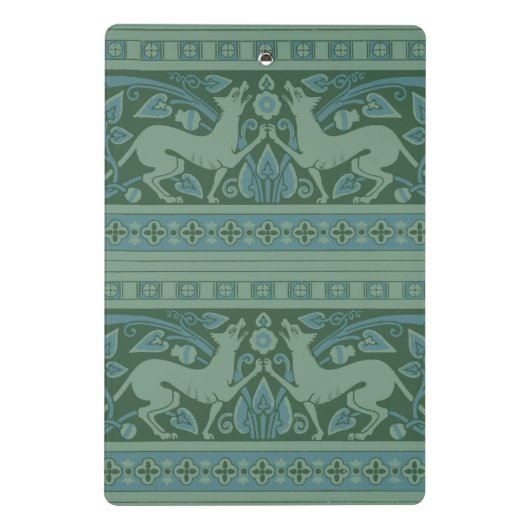 Art Deco Nouveau Hond Natuur Dierenpatroon Mini Klembord (Achterkant)